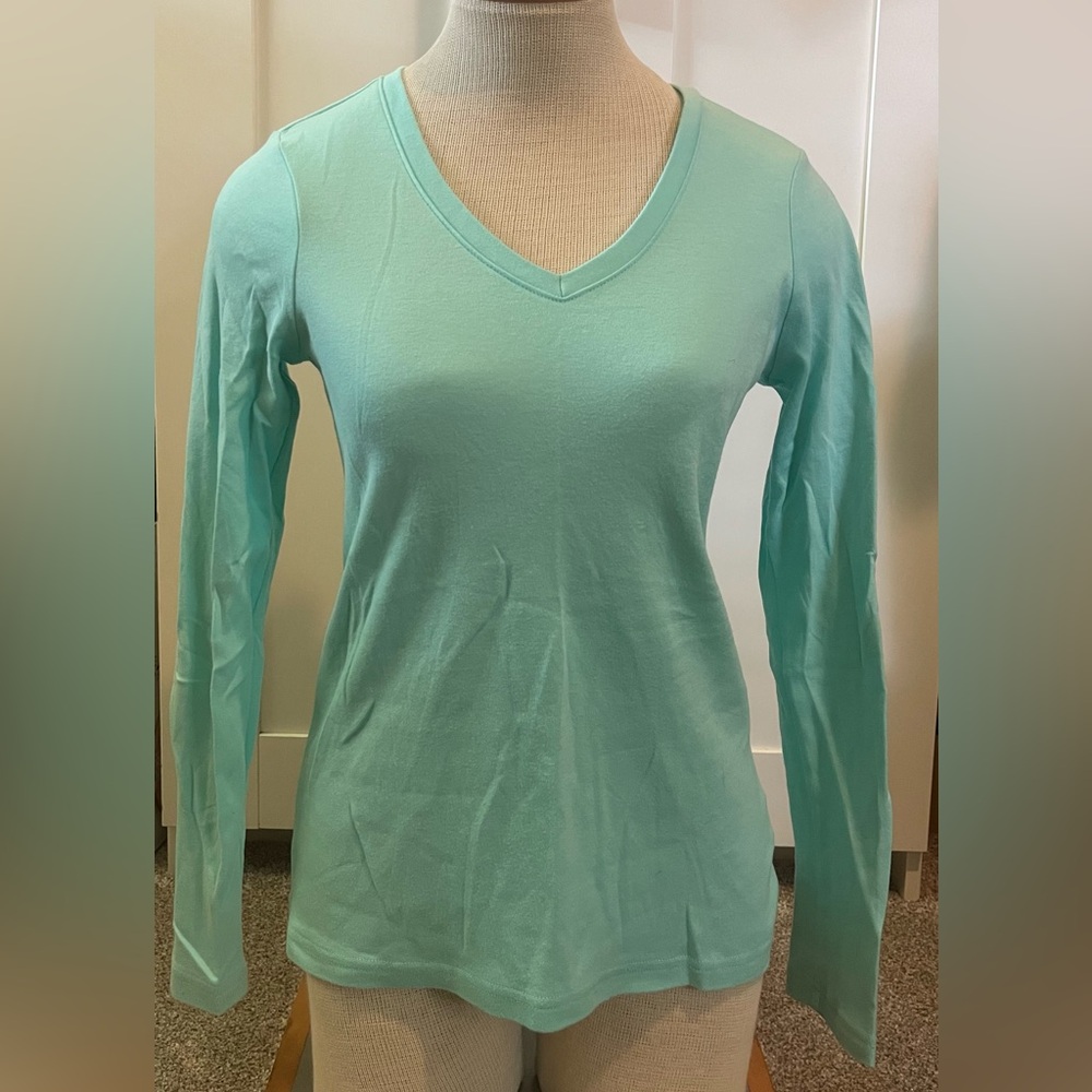 BCG Light Blue V-Neck Long Sleeve Top